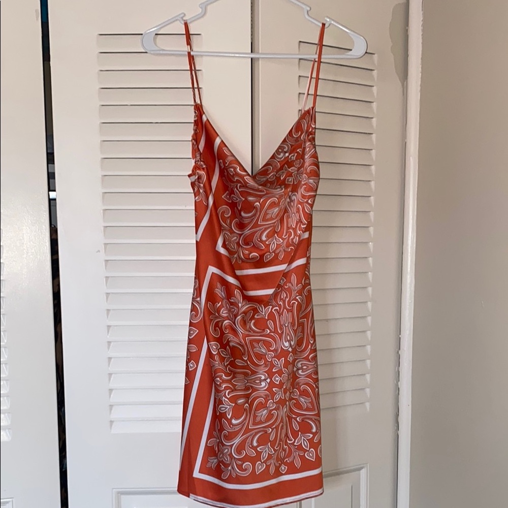 Forever 21 Orange Paisley Slip Dress NWT